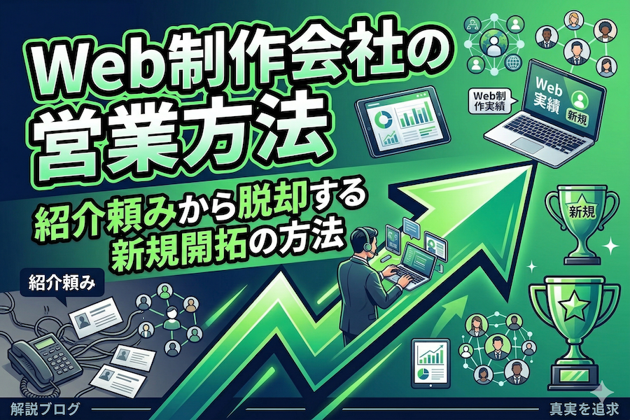 Web制作会社の営業方法｜紹介頼みから脱却する新規開拓の方法
