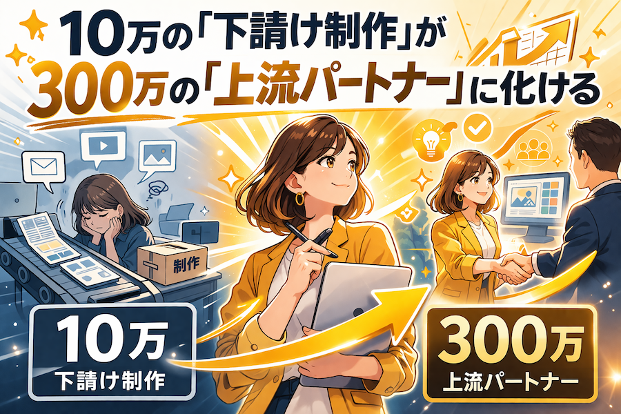 10万の「下請け制作」が300万の「上流パートナー」に化ける！WEB・動画・デザイン・開発会社のための魔法の提案シフト