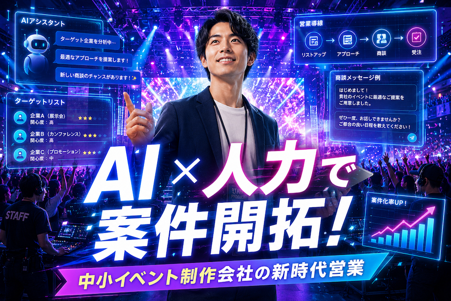 中小のイベント制作会社の悩みを解決！新時代のAI×人力営業代行！