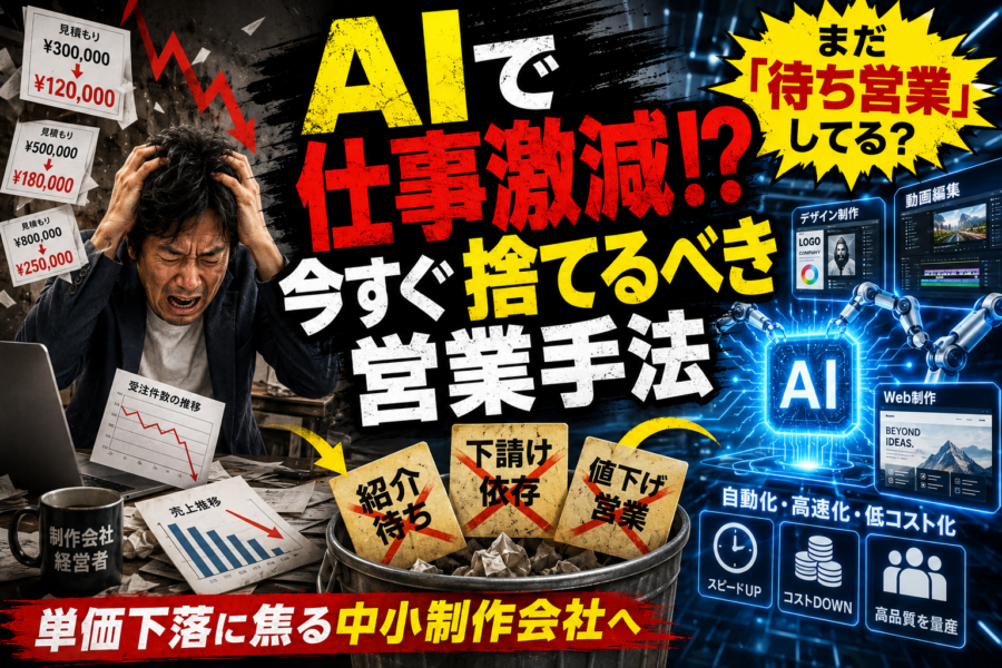 AIで仕事激減！？単価下落に焦る中小制作会社の経営者が「今すぐ捨てるべき」営業手法